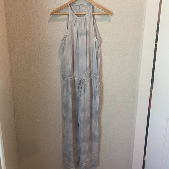 NWOT Anthropologie Cloth & Stone Blue and White Tie Dye Jumpsuit - Size S - Picture 1 of 5